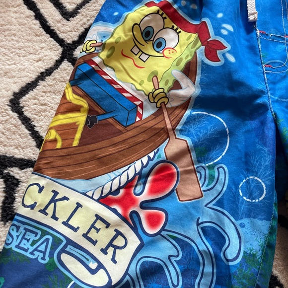 2011 Viacom Nickelodeon SpongeBob Squarepants Boys Swim Trunks Pirate Theme - Picture 9 of 10